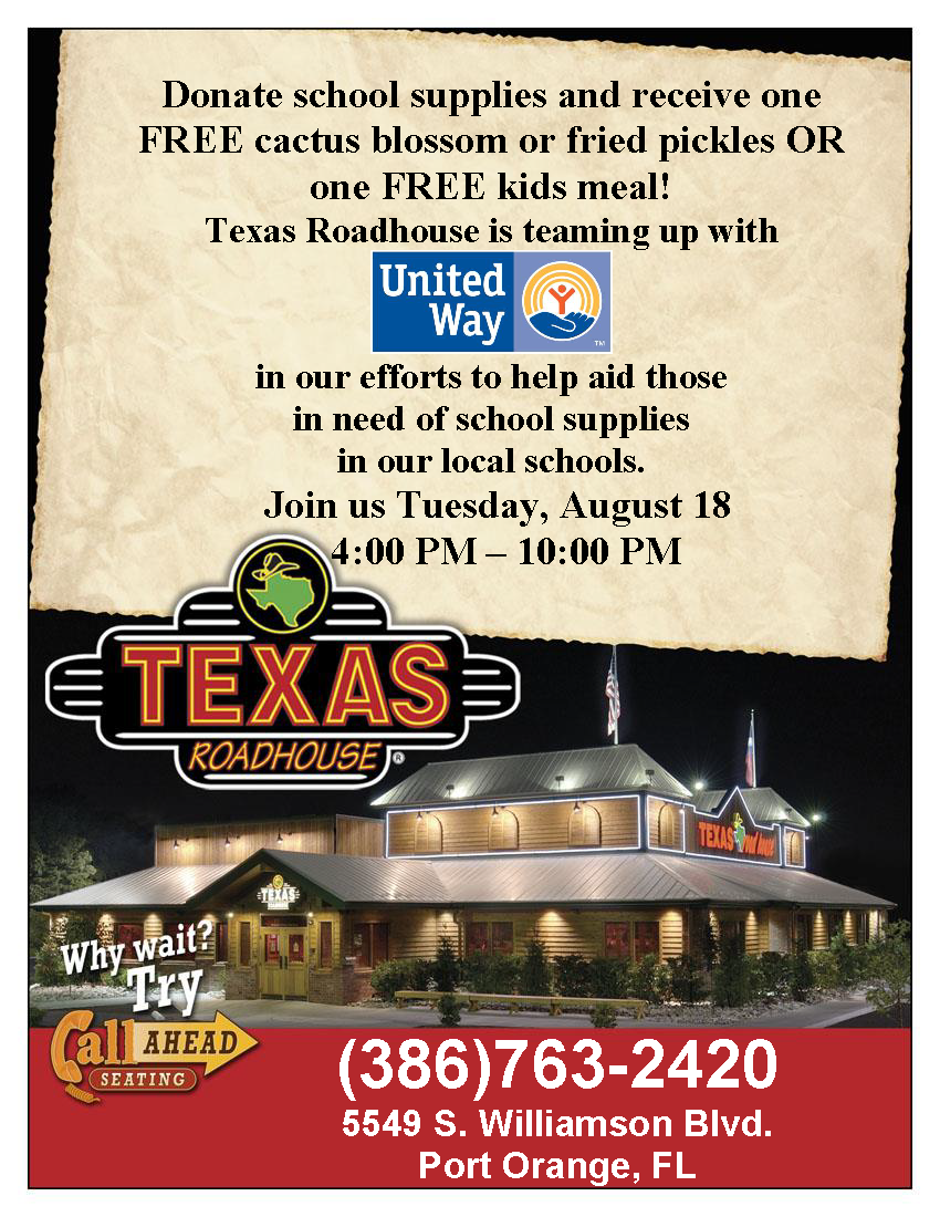 School Supply Drive at Texas Roadhouse