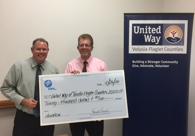 FPL donates $20,000 to United Way of Volusia-Flagler Counties